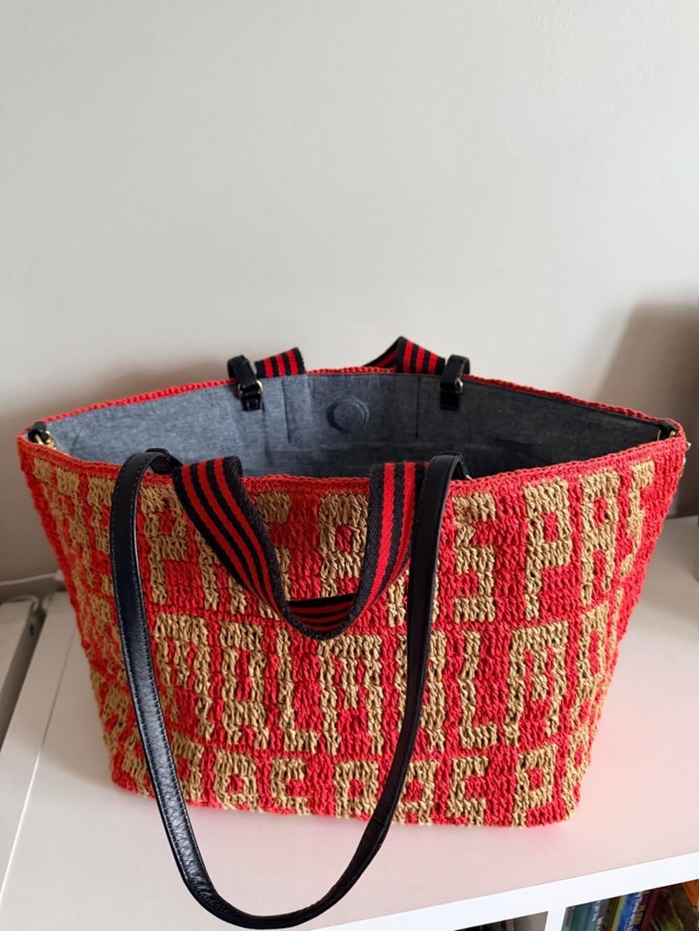 Clare V. Bateau tote - raffia poppy pas mal